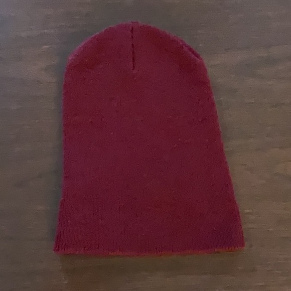 Men’s burgundy Timberland knit beanie hat OSFA - Picture 2 of 7